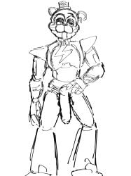 1boy 2024 animatronic anthro anthro_focus anthro_only anthro_solo bowtie five_nights_at_freddy's glamrock_freddy_(fnaf) hat headgear headwear long_penis machine male male_anthro male_focus male_only memaigasuru_01 penis penis_out robot shoulder_pads solo solo_anthro solo_focus solo_in_panel solo_male top_hat