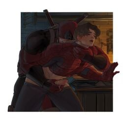 anal anal_sex choking choking_during_sex deadpool gay gay_sex lkikai male male/male male_only marvel marvel_comics peter_parker spider-man wade_wilson