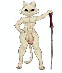 furry muscular_anthro naked original yi_(nine_sols)