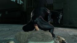 3d anal anal_sex balls big_penis bj_blazkowicz black_fur blue_eyes canine clothing dobermann domestic_dog dominant_male duo feral gay huge_cock human human_on_feral humanoid_penis kampfhund large_penis looking_at_viewer male male/male male_only obsceneeighteensfm pinscher pov video_game wolfenstein zoophilia