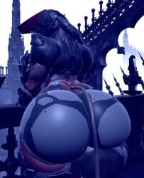 3d 3d_(artwork) ambiguous_gender anthro anthrofied ass_focus big_ass big_thighs blade_wolf fagottini31 grey_body huge_ass huge_thighs machine metal_gear robot solo tail thick_thighs wide_hips