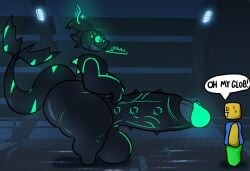 1ambiguous 1boy anthro anthro_shark big_ass big_butt big_cock big_penis black_body black_skin black_text blue_shirt bubble_ass bubble_butt color cross_pupils digital_media_(artwork) duo eyefestation_(pressure) fins fish_tail glowing glowing_eyes glowing_green_eyes glowing_markings green_eyes green_markings green_pants green_text huge_cock huge_penis humanoid hyper hyper_penis k1o_gl1x looking_at_another looking_at_penis male_monster merfolk merman monster monster_boy monster_cock monster_male multi_eye nervous_expression nervous_sweating non-human nonhuman noob_(roblox) penis pressure_(roblox) roblox roblox_game shark shark_boy shark_fin shark_humanoid shark_tail sharp_teeth size_difference speech_bubble sweatdrop tail_fin yellow_skin