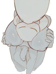 animal_humanoid areola arthropod arthropod_humanoid balls big_penis breasts duo female foreskin genitals half-erect hand_on_breast hi_res high-angle_view hollow_knight hornet_(hollow_knight) humanoid incest_(lore) kneeling male male/female nipples nude on_lap pampering partb_(artist) penis sitting_on_another sitting_on_lap team_cherry the_knight_(hollow_knight) vessel_(species)