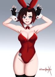 breasts female female_only looking_at_viewer open_mouth ruby_rose rwby solo sonicheroxd