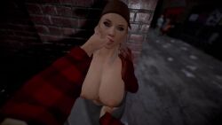 3d animated big_breasts big_nipples exposed_breasts finger_in_mouth groping pj-jp pov public scarlett_johansson sound sucking tagme teasing video virt-a-mate