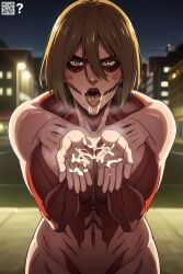 ai_generated annie_leonhardt attack_on_titan cum cum_in_mouth female_titan immersivedxd nude titan