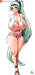 1girls breasts cameltoe curvy female gilf grandmother green_hair hanging_breasts huge_breasts humanoid jewelry long_hair looking_at_viewer mature mature_woman pale-skinned_female pale_skin seto_kamiki_jurai solo standing tagme tenchi_muyo! thick_thighs very_long_hair voluptuous wide_hips xhaart