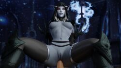 1girls 3d anal anal_cowgirl athletic_female breasts elf female freysward human human_penetrating mawsworn nipples penetration pussy red_eyes sex sylvanas_windrunner teeth teeth_clenched teeth_showing the_maw_(warcraft) thighs torghast_tower_of_the_damned vagina warcraft world_of_warcraft wow