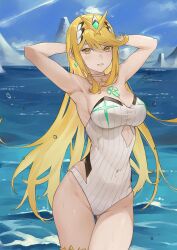 alternate_costume breasts fadingzz female mythra nintendo official_alternate_costume solo swimsuit tagme xenoblade_(series) xenoblade_chronicles_2