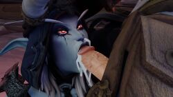 3d athletic_female blowjob cum cum_in_mouth cum_out_nose ejaculation fellatio female freysward hand_on_head human mawsworn red_eyes sucking sylvanas_windrunner the_maw_(warcraft) torghast_tower_of_the_damned warcraft world_of_warcraft wow