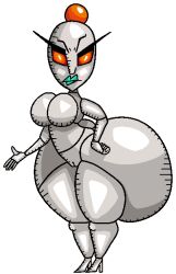 ass big_butt breasts bubble_butt buriki_(tingle) cameltoe female hand_on_hip huge_ass humanoid large_ass lips machine metallic_body nintendo not_furry nude orange_eyes plamzdoom ripened_tingle's_balloon_trip_of_love robot robot_humanoid round_ass silver_body solo standing teal_lips teal_lipstick the_legend_of_zelda video_games