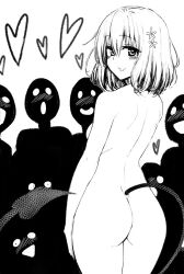 1girls ass breasts female fuchitoro momo_velia_deviluke monochrome nude short_hair solo_focus tail to_love-ru