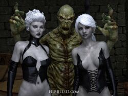 1boy 2girls 2girls1boy 3d artist_website clothed clothed_female_nude_male clothing drow fantasy female gray_body gray_hair grey_body grey_hair grey_skin grey_skin group group_sex hibbli3d indoors male medium_breasts monster multiple_girls nude nude_male slushe_(website) straight threesome white_body white_hair