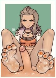 feet female female_focus male mugibunbun penis pokemon pokemon_sv professor_sada_(pokemon)