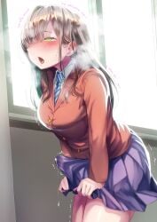 1futa after_orgasm ahe_gao ayanakitori blonde_hair blush bottomless_skirt clothed clothing cum cum_in_clothes cum_through_clothes cumdrip cumshot dickgirl ejaculation erection erection_under_clothes erection_under_skirt fully_clothed futa_only futanari green_eyes hands-free handsfree_ejaculation heavy_breathing hiding_erection holding_skirt_down human intersex light-skinned_futanari light_skin long_hair orgasm_without_stimulation penis penis_bulge penis_under_clothes penis_under_skirt school_uniform schoolgirl skirt skirt_lift skirt_pull solo solo_futa spontaneous_ejaculation spontaneous_orgasm standing sweat tenting