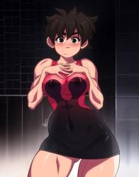 1girls big_breasts blush breasts capcom female female_only light-skinned_female panties_visible_through_clothing sakura_kasugano see-through_clothing street_fighter tomboy triplexmile