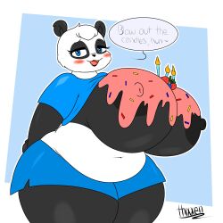 bear big_breasts breasts female giant_panda huge_breasts no_humans sueli_(joaoppereiraus) tagme thick_thighs thixxen