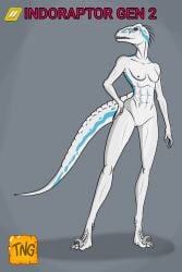 1girls anthro female female_only indoraptor indoraptor_(jurassic_world:fallen_kingdom) indoraptor_(species) indoraptor_gen_2 jurassic_park jurassic_world jurassic_world_alive naked nude raptor_claws the_nameless_guy white_scales white_skin