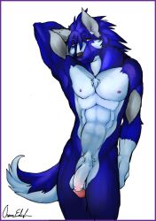 anthro badger balls canid canine canis genitals hybrid male male_only mammal muscular mustelid musteline nude owen owen_edwolf penis were werecanid werecanine werewolf wolf