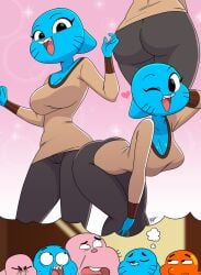 2girls 3boys aeolus06 anais_watterson ass blue-skinned_female blue-skinned_male blue_body blue_skin breasts busty cat_boy cat_ears cat_girl cat_humanoid catboy darwin_watterson digital_media_(artwork) feline female fish fish_humanoid gumball_watterson incest incest_(lore) male multiple_boys multiple_girls nicole_watterson orange-skinned_male orange_body orange_skin pink-skinned_female pink-skinned_male pink_skin rabbit rabbit_boy rabbit_ears rabbit_girl rabbit_humanoid richard_watterson rule_63 selfcest the_amazing_world_of_gumball thought_bubble