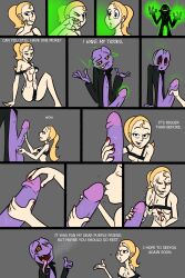 beach blonde_hair comic_page cum cum_on_face female kissing_penis lord_sarloc lucy_kitten sarloc stroking_penis