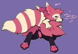 animal_genitalia animal_pussy anus braixen canine_pussy female feral feralsoren fur furret genitals hybrid nintendo paws pink_body pink_fur pokémon_(species) pokemon pokemon_(species) pussy solo stripes teasing video_games