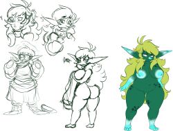 a_hat_in_time annoyed aspenofsimpcon big_breasts breasts female genitals goblin goblin_female goblinification hair hi_res human humanoid long_ears long_hair long_nose mammal nude pussy queen_vanessa short_stack shortstack size_transformation sketch slightly_chubby solo thick_thighs transformation wide_hips