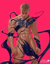 1boy abs eddie_brock human light-skinned_male light_skin male male_focus male_only marvel marvel_comics pecs spider-man_(series) straight_hair venom_(marvel) zane_nox