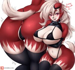 anus arm_under_breasts artist_name ass belly_button big_breasts bikini black_bikini black_nose black_panties blus breasts canine canine_humanoid collar cute dat_ass eyebrows eyebrows_visible_through_hair eyelashes female female_only furry furry_female furry_only hair kneeling leggings long_hair looking_at_viewer lycanroc macaronneko mammal mammal_humanoid midnight_lycanroc multicolored_body multicolored_eyes nintendo panties patreon patreon_logo patreon_username pokémon_(species) pokemon pussy_visible_through_clothes red_body red_eyes small_tail smiling smiling_at_viewer solo solo_female spiked_collar stockings sweat tail teeth teeth_showing thick_thighs thighs thong tongue white_background white_body white_hair white_sclera wolf wolf_humanoid