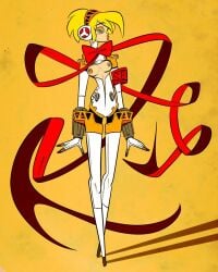 aegis_(persona) aigis_(persona) breastless_clothing breasts female nipples persona persona_3 solo themrock topless_dress