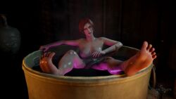 16:9_aspect_ratio 1girls 1monster 3d barefoot bath bathroom breasts feet female female_focus foot_fetish soles solo_focus tentacle the_witcher the_witcher_(series) the_witcher_3:_wild_hunt theropedude toes triss_merigold