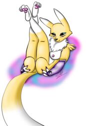 anthro ass breasts color digimon female female_only fur furry nude raised_legs renamon silnat solo tagme