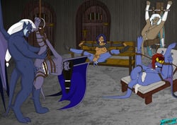 1boy 4girls after_rape angela_(gargoyles) arms_behind_back ball_gag bench blue-skinned_female blue-skinned_male blue_skin bondage brown-skinned_female brown_skin chair cum cum_in_pussy dark-skinned_female dark_skin daughter delilah_(gargoyles) demona disney dungeon elisa_maza fab3716 femsub gag gagged gargoyles humansub maledom mature mature_female mature_male mother mother_and_daughter multiple_girls multiple_subs nipples nude nude_female nude_male purple-skinned_female purple_skin pussy rape restrained rope_bondage spread_legs stationary_restraints suspension suspension_bondage tail thailog tied_to_bench tied_to_chair torn_clothes torn_pants vaginal_penetration wings