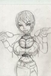 arcticwinds bimbo breasts bukkake cum cum_in_mouth cum_inside cum_on_breasts disney handjob huge_breasts huge_penis hyper_breasts kairi kingdom_hearts large_breasts looking_at_viewer monochrome penis short_hair square_enix unseen_male_face