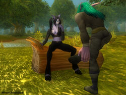 1boy 3d black_hair draenei ellowas female male night_elf tentacle tied_hair twintails world_of_warcraft