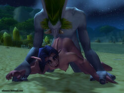 1boy 3d doggy_style ellowas female garry's_mod interspecies male night_elf troll_(warcraft) troll_male world_of_warcraft