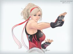 1girls 2d big_breasts blonde_hair female female_only lidia_sobieska light-skinned_female tekken tekken_7 tight_clothing yin_crescent