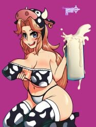 cow_outfit cow_print cremia crossman glass hi_res majora's_mask malon nintendo the_legend_of_zelda video_games