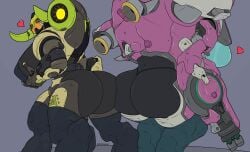 2d 2girls big_ass blizzard_entertainment bubble_butt huge_ass huge_breasts methados multiple_girls orisa overwatch tagme