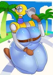 1girls anthro breasts chubby clothed clothing female female_only fludd goomba goomba_(mario_pissing) kneeling mario_(series) miiyauwu mostly_nude rizkitsuneki solo super_mario_sunshine