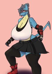 big_breasts female female_lucario jigglephysics lucario millie_(jigglephysics) nintendo pokemon pokemon_(species) tagme tifa_lockhart_(cosplay)