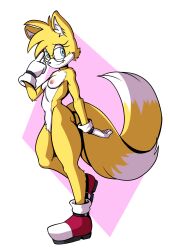 1girls anthro breasts ellie_prower exposed_torso eyewear female female_only footwear fours_(artist) fox furry glasses handwear mostly_nude nude rule_63 sega small_breasts solo sonic_(series) sonic_the_hedgehog_(series) tails tailsko