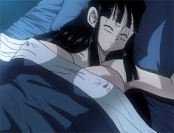 1girls bed big_breasts breasts chichi dragon_ball dragon_ball_z erect_nipples female female_only huge_breasts light-skinned_female light_skin milf naughty_turtle nipple_bulge shounen_jump sleeping solo solo_female