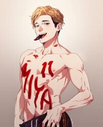 1male atsumu_miya body_writing haikyuu!! lipstick male_only