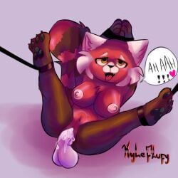 1girls anthro bondage disembodied_penis disney female kyle_flufy mei_lee nipples pixar pussy red_panda turning_red unseen_male_face vaginal_penetration