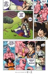 2boys ass balls clothing dick dragon_ball dragon_ball_z erection fellatio galaxycoop galaxycoopz gay gay_sex humanoid inviting_to_sex jerking jerkingoff licking_penis looking_at_another majin_buu male male/male male_only muscular muscular_male oral oral_sex pervert son_goku tongue warrior