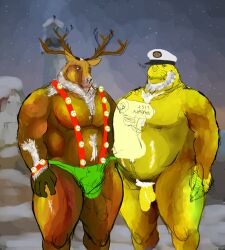 belly capreoline captain cervid cervine chonk chonky dorian duo father harbor_seal hi_res looking_pleasured male male/male mammal marine mature_(disambiguation) overweight parent pinniped reindeer seal unnamed_character