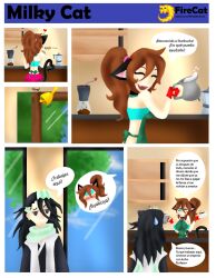 cat_ears cat_tail catgirl comic comic_page firecat_6 nekogetta parody