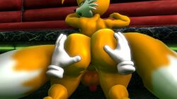 balls big_ass big_butt hand_on_ass looking_back looking_pleasured miles_prower miles_tails_prower praisebooty sonic_(series) tails tails_the_fox thick_ass thick_thighs