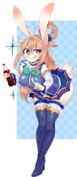 1girls alternate_costume aqua_(konosuba) breasts brown_hair bunny_girl cosplay dress furry kono_subarashii_sekai_ni_shukufuku_wo! long_hair medium_breasts minidress nipples_visible_through_clothing pkbunny psybunny tail